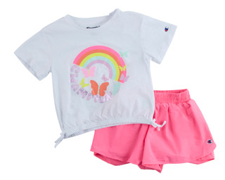 Thumbnail 1: Champion Little Girl's 2 Pc Tee & Shorts Set 