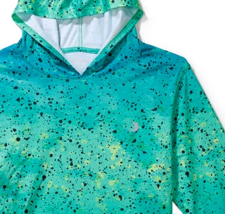 Thumbnail 4: REEL LEGENDS Big Boy's Long Sleeve Dorado Speckle Hoodie 