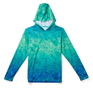 Thumbnail 2: REEL LEGENDS Big Boy's Long Sleeve Dorado Speckle Hoodie 