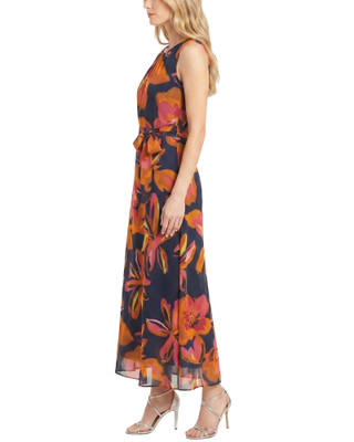 Thumbnail 4: Ny Collection Women's Floral Sleeveless Chiffon Maxi Dress 