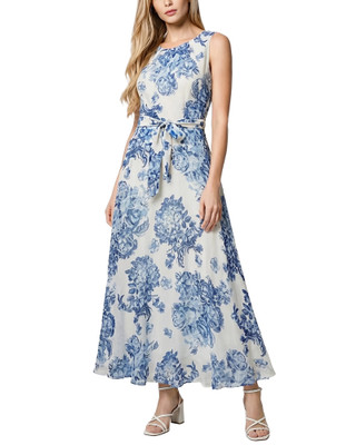Thumbnail 1: Ny Collection Women's Floral Sleeveless Chiffon Maxi Dress 