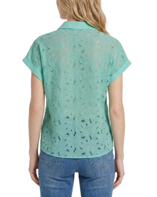 Thumbnail 2: Ny Collection Petite Short Sleeve Eyelet Blouse 