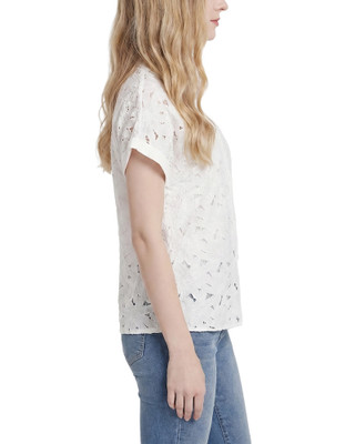 Thumbnail 3: Ny Collection Petite Short Sleeve Eyelet Blouse 
