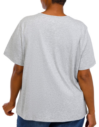 Thumbnail 2: Coral Bay Women's Plus Embroidered Short Sleeve Top 