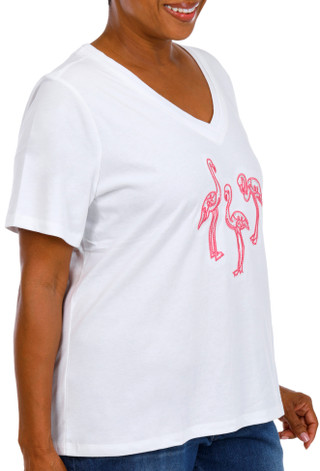 Thumbnail 2: Coral Bay Women's Embroidered Short Sleeve Top 