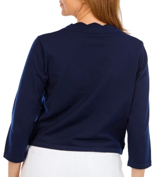 Thumbnail 3: Zac & Rachel Women's Long Sleeve Scallop Trim Shrug 