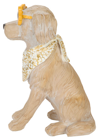 Thumbnail 3: PORT TO PORT Dog With Glasses Garden Statue 