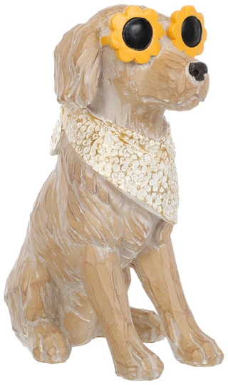 Thumbnail 2: PORT TO PORT Dog With Glasses Garden Statue 