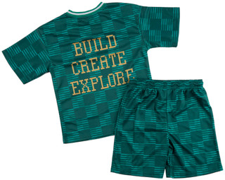 Thumbnail 2: Minecraft Big Boy's 2 Pc Short Sleeve Creeper Soccer Set 