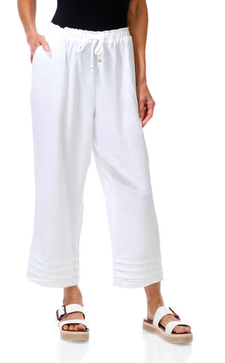 Thumbnail 1: Soho Apparel Women's Wide Leg Pleated Hem 2 Pocket Culottes 