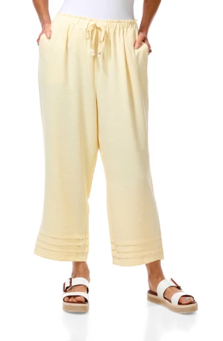 Thumbnail 1: Soho Apparel Women's Wide Leg Pleated Hem 2 Pocket Culottes 