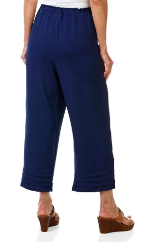 Thumbnail 2: Soho Apparel Women's Wide Leg Pleated Hem 2 Pocket Culottes 