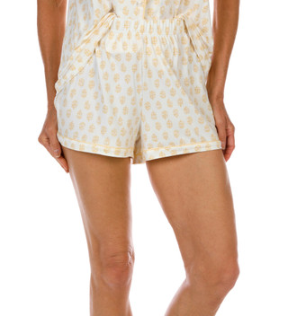 Thumbnail 4: Tahari Women's 2 Pc Button Down Pajama Shorts Set with Pocket 