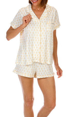 Thumbnail 1: Tahari Women's 2 Pc Button Down Pajama Shorts Set with Pocket 