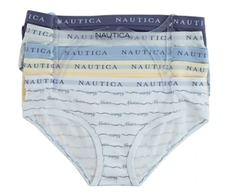 Thumbnail 1: Nautica Women's 5 Pk Logo Tag-Free Hipster Panties 