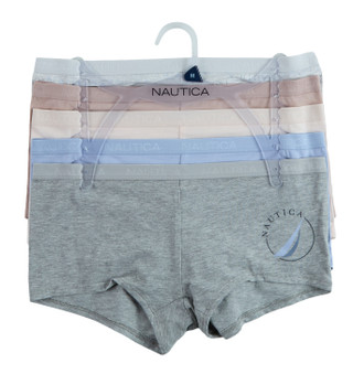 Thumbnail 1: Nautica Women's 5 Pk Logo Boy Leg Tag-Free Panties 