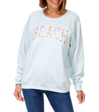 Thumbnail 1: Tru Self Women's Beach Life Applique Sweatshirt 