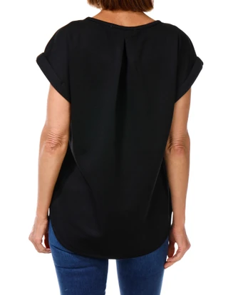 Thumbnail 2: Fair Haven Women's Cuffed Short Sleeve Scuba Tee 