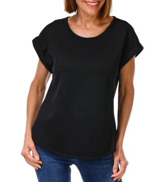 Thumbnail 1: Fair Haven Women's Cuffed Short Sleeve Scuba Tee 