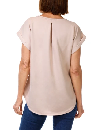Thumbnail 2: Fair Haven Women's Cuffed Short Sleeve Scuba Tee 