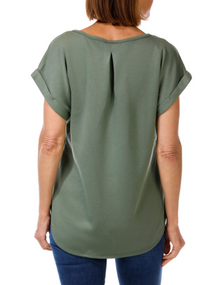 Thumbnail 2: Fair Haven Women's Cuffed Short Sleeve Scuba Tee 