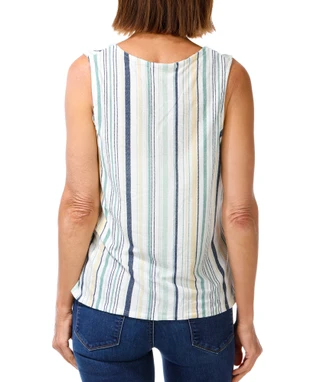 Thumbnail 2: Joie De Vivre Women's Sleeveless Tie Front Top  