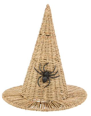 Thumbnail 1: Magical Season 15 in Handmade Halloween Witch's Hat with Spider Decor 
