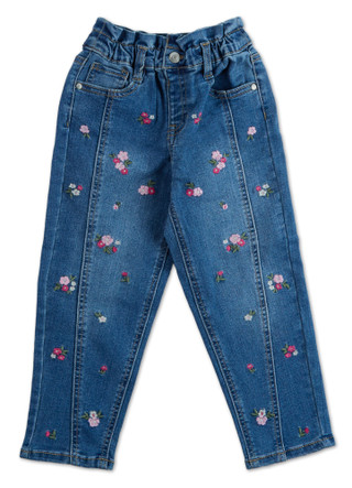 Thumbnail 1: Blue Spice Little Girls 5 Pocket Embroidered Straight Leg Jeans 
