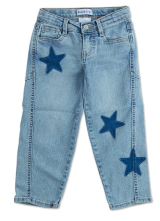 Thumbnail 1: Blue Spice Little Girls 5 Pocket Stars Straight Leg Jeans 