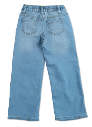Thumbnail 2: Blue Spice Little Girls 5 Pocket Soft Stretchy Wide Leg Jeans 