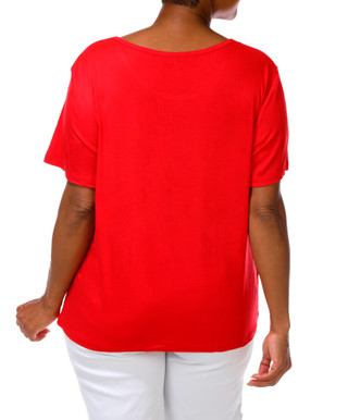 Thumbnail 2: Ilu Ilu Women's Plus Embroidered USA Top 