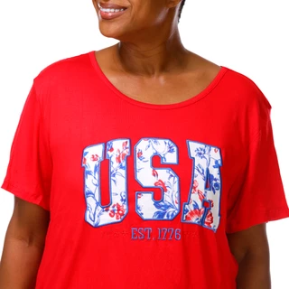 Thumbnail 4: Ilu Ilu Women's Plus Embroidered USA Top 