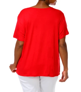 Thumbnail 4: ILU Women's Plus Americana Rhinestone Sailboat Top  