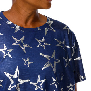 Thumbnail 2: Ilu Ilu Women's Plus Metallic Print Top  