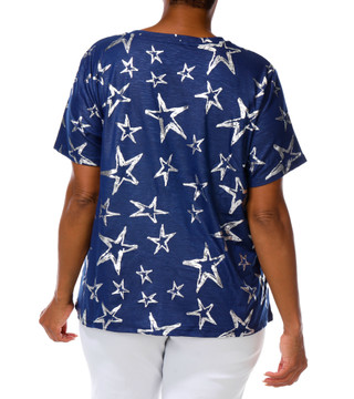 Thumbnail 3: Ilu Ilu Women's Plus Metallic Print Top  