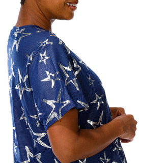 Thumbnail 4: Ilu Ilu Women's Plus Metallic Print Top  
