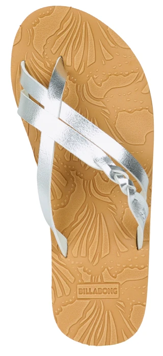 Thumbnail 2: BILLABONG Women's Silver Thong Flip Flops 