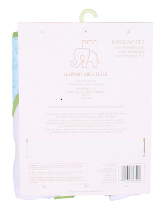 Thumbnail 2: ELEPHANT AND CASTLE 9 Pc Bath Set w/ Hooded Towels, Washcloths & Bath Toys 