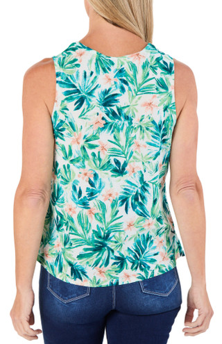 Thumbnail 2: Joie De Vivre Women's Sleeveless Tie Front Top  