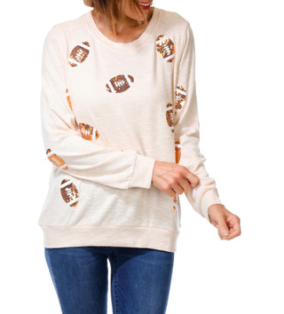 Thumbnail 1: Tru Self Women's Sequins Football Top  
