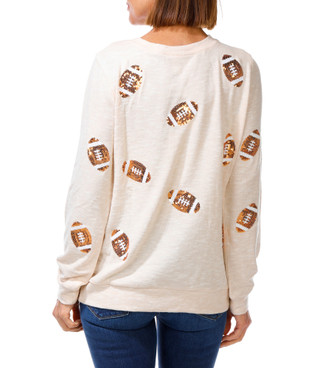 Thumbnail 2: Tru Self Women's Sequins Football Top  