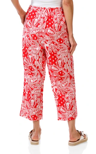 Thumbnail 2: Floral & Ivy Women's 2 Pocket Crop Pants with Decorative Tie & Beads 