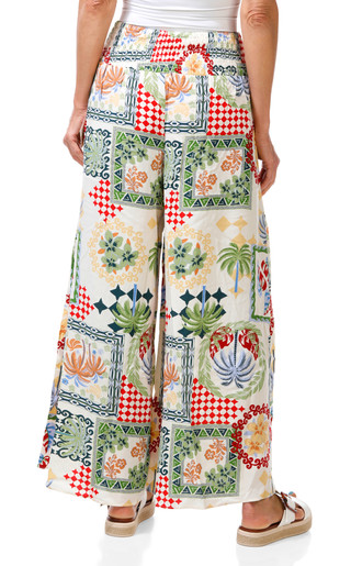 Thumbnail 2: Cece Women's Smocked Waist Tropical Palazzo Pants 
