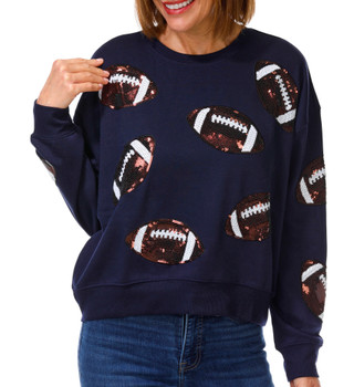 Thumbnail 1: Philosophy Women's Long Sleeve Bling Football Sweater 