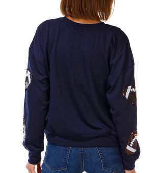 Thumbnail 2: Philosophy Women's Long Sleeve Bling Football Sweater 