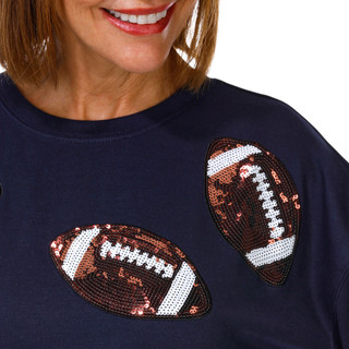 Thumbnail 3: Philosophy Women's Long Sleeve Bling Football Sweater 