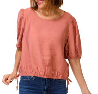 Thumbnail 1: NINE WEST Women's Short Sleeve Satin Bubble Hem Top 