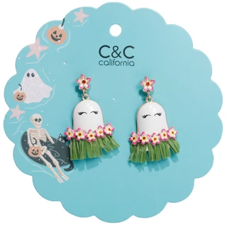 Thumbnail 1: C&C California Summerween Mummy Hula Girl Earrings 