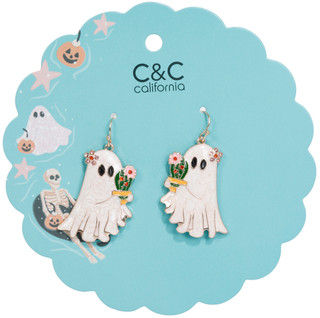 Thumbnail 1: C&C California Summerween Flower Ghost Earrings  