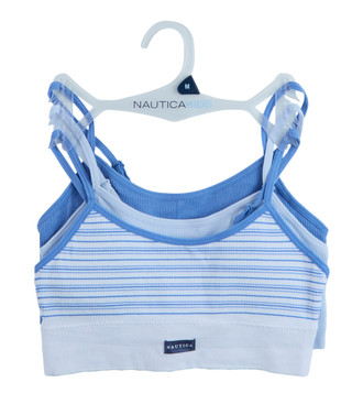 Thumbnail 1: Nautica Girl's 3 Pk Ribbed Seamless Bralettes 